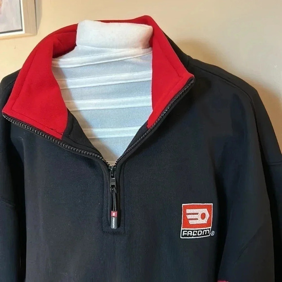 Y2K DICKIES Fleece quarter zip sweater.Facom,performance,outdoorsy,sporty,retro - Picture 5 of 15
